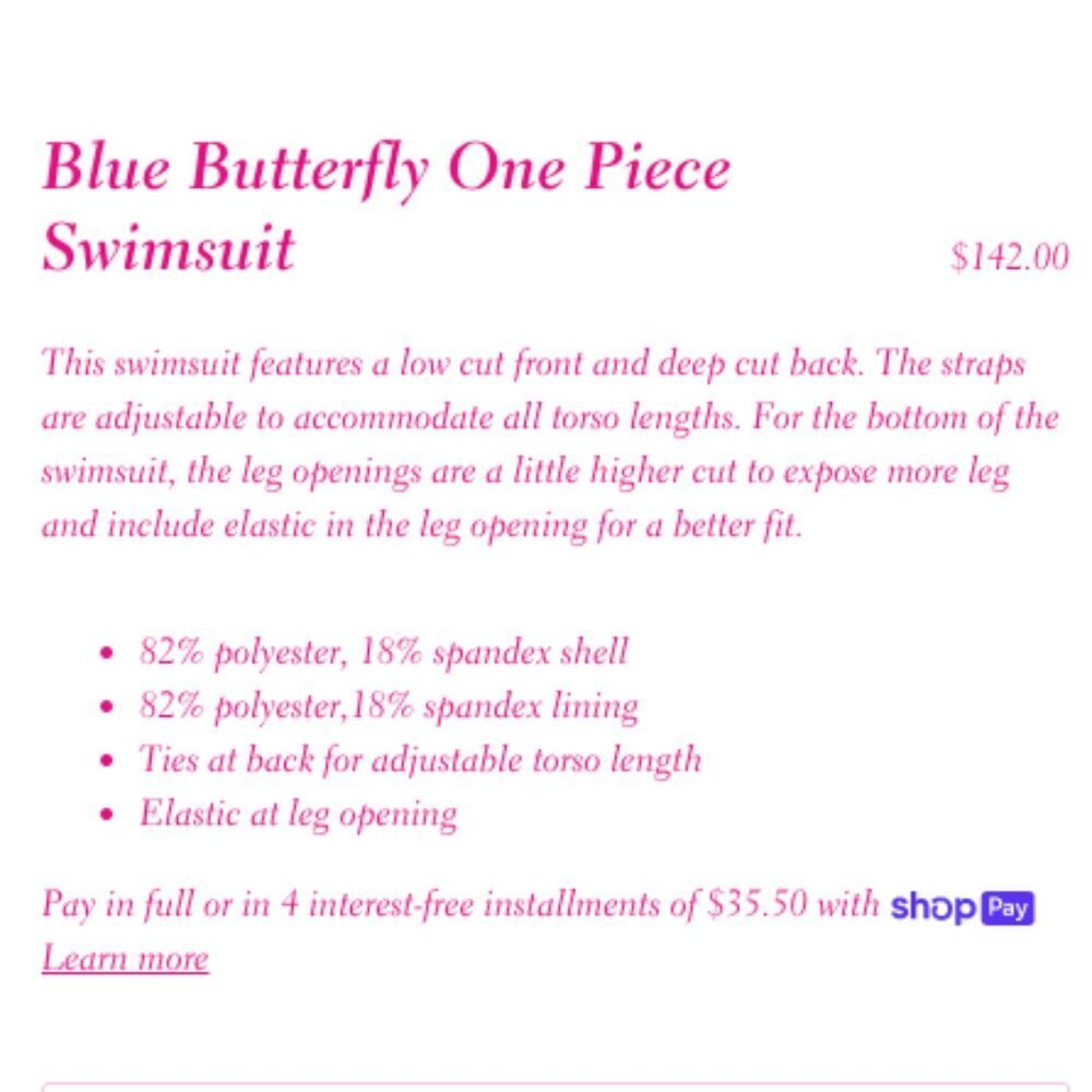 Brittany Allen One Piece Blue Butterfly Swimsuit Resortwear NEW NWT - Picture 9 of 10